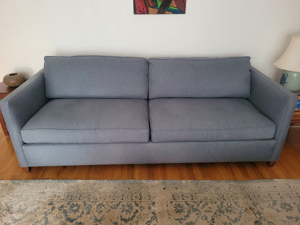 Crate and Barrel Blue Sofa Great Condition - photo 3