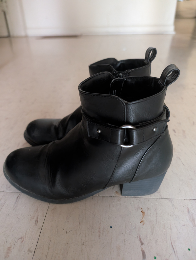 Girls' Black Ankle Booties