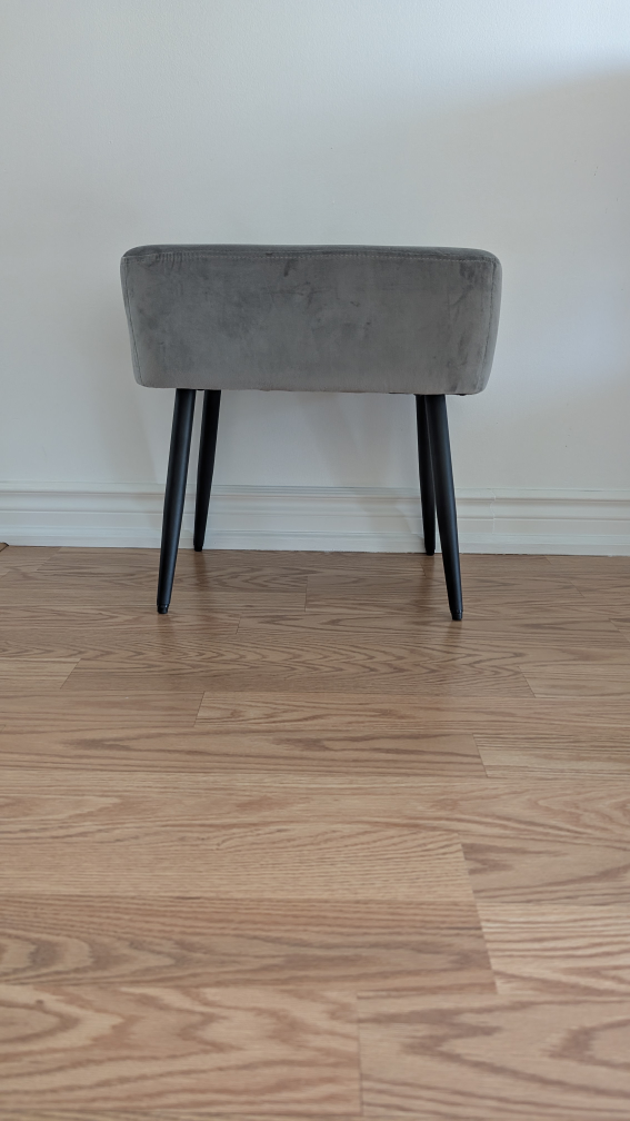 Grey Velvet Ottoman/ Footstool/ Leg rest/ Small Entryway Bench