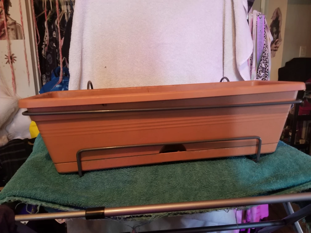 Terracotta Window Box Planter with Metal Holder