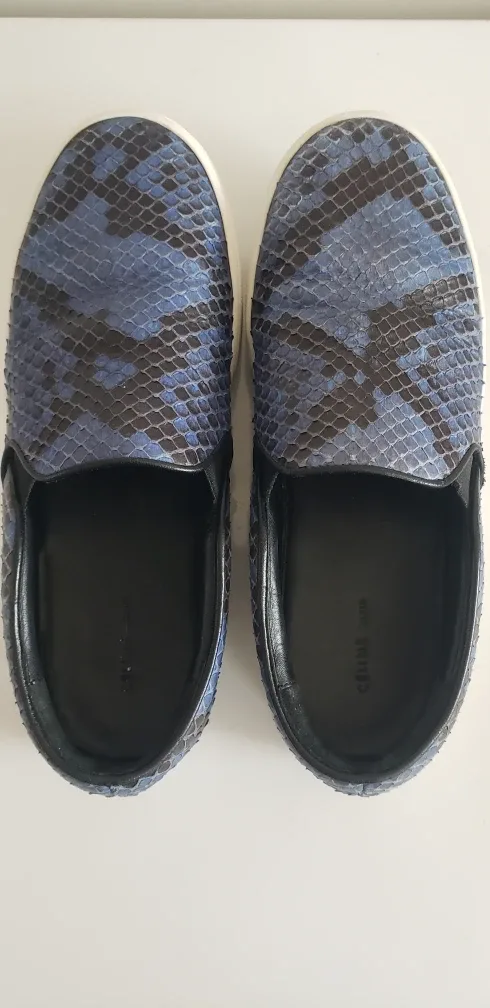 Celine Blue Snakeskin Slip-On Sneakers - Rare image indicator(5)