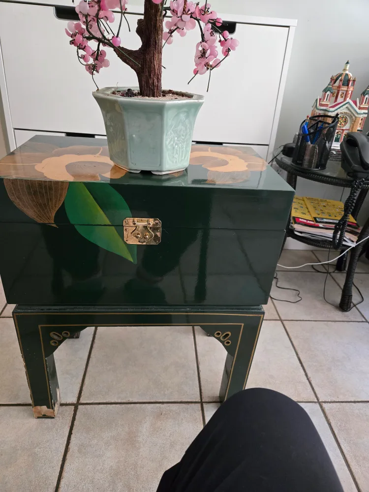 Vintage Style Green Storage Trunk image indicator(2)