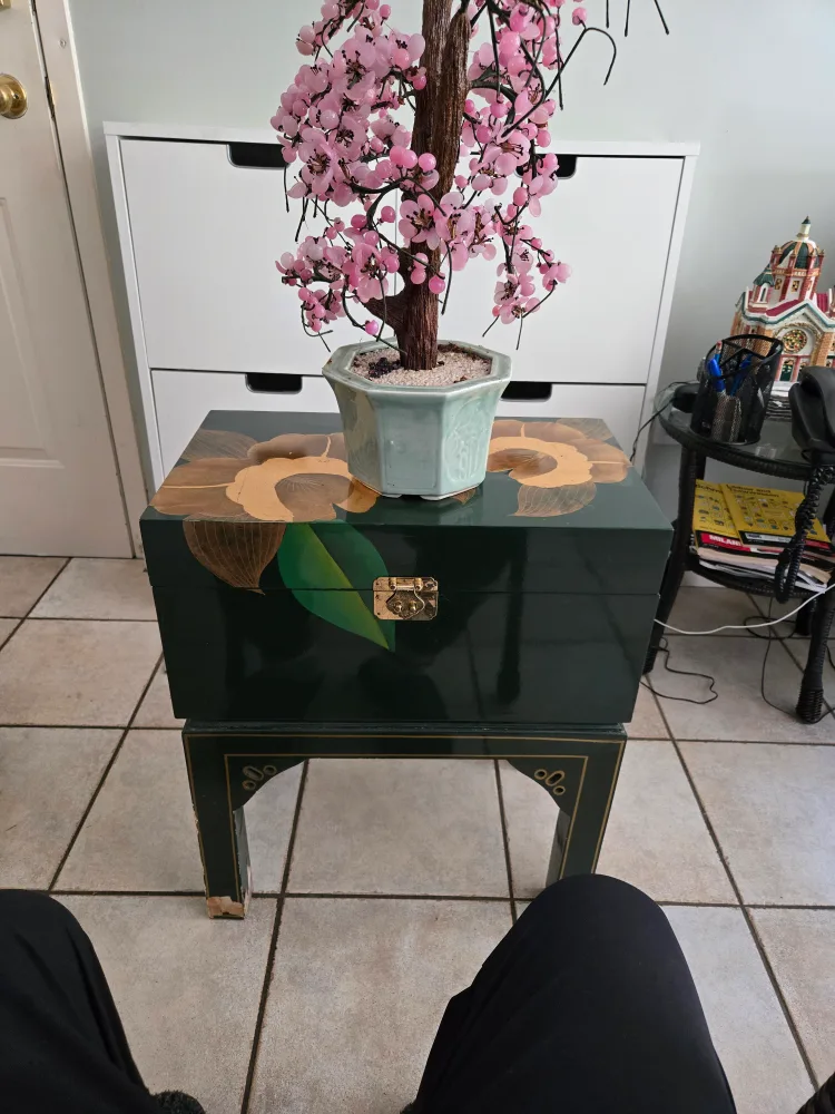 Vintage Style Green Storage Trunk image indicator(3)