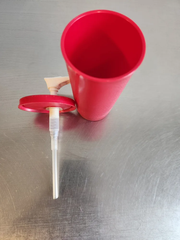 Tupperware Pump Dispenser - Red & Yellow image indicator(3)