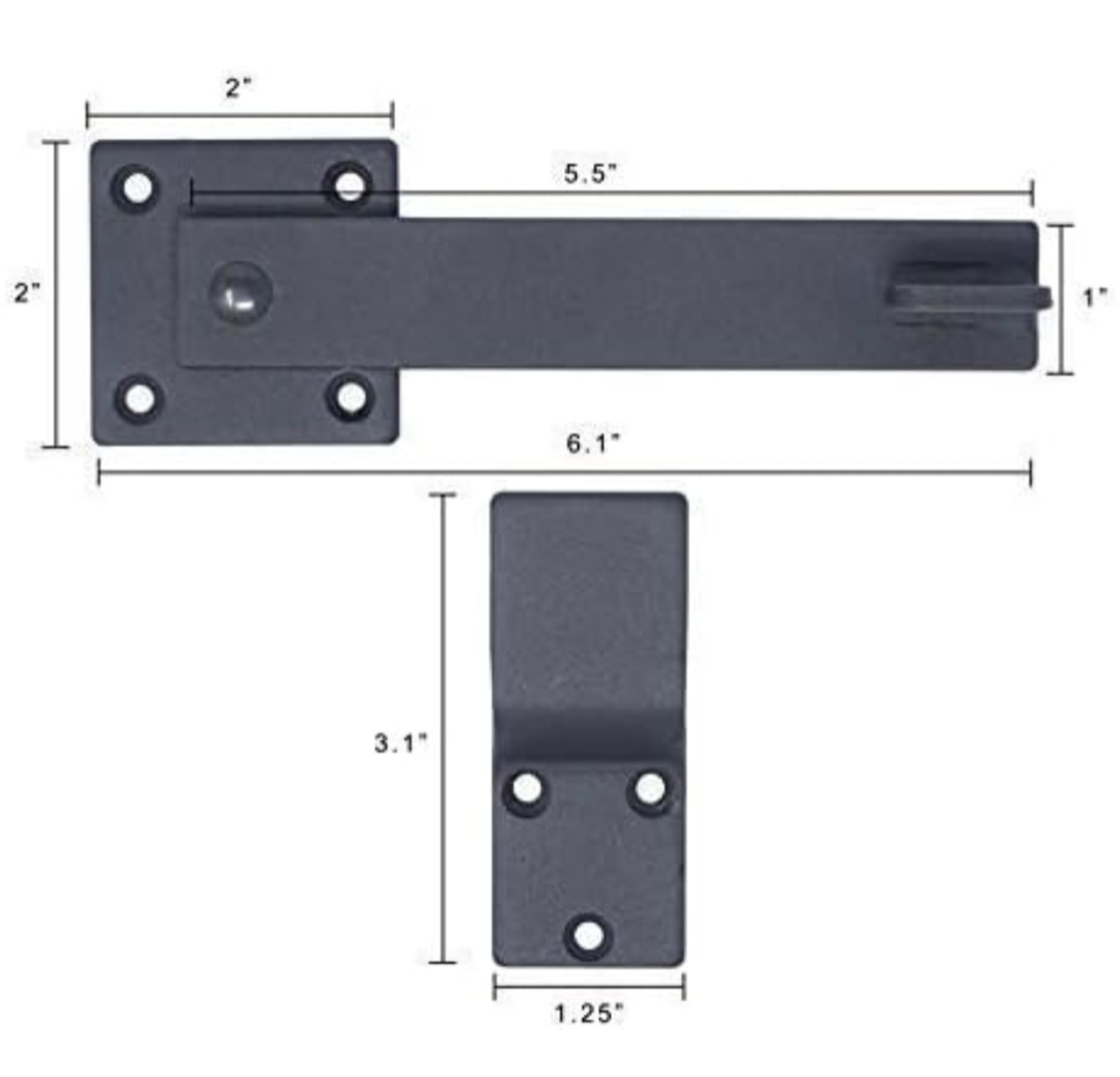 Black Barn Door Heavy Duty Flip Latch - photo 3