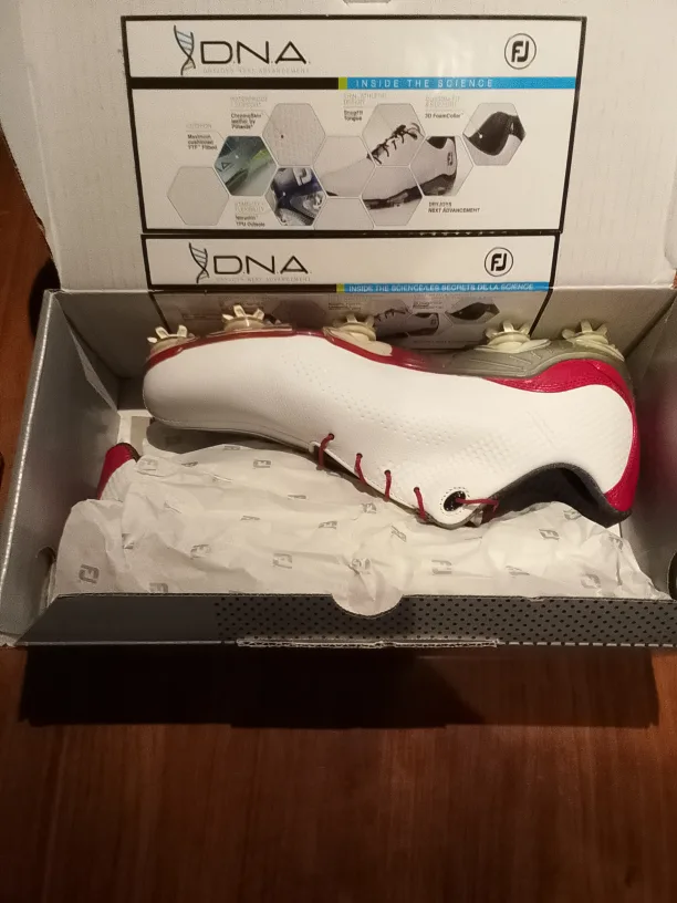 (Brand New) FootJoy DNA Golf Shoes - White/Red, Size 10 image indicator(2)