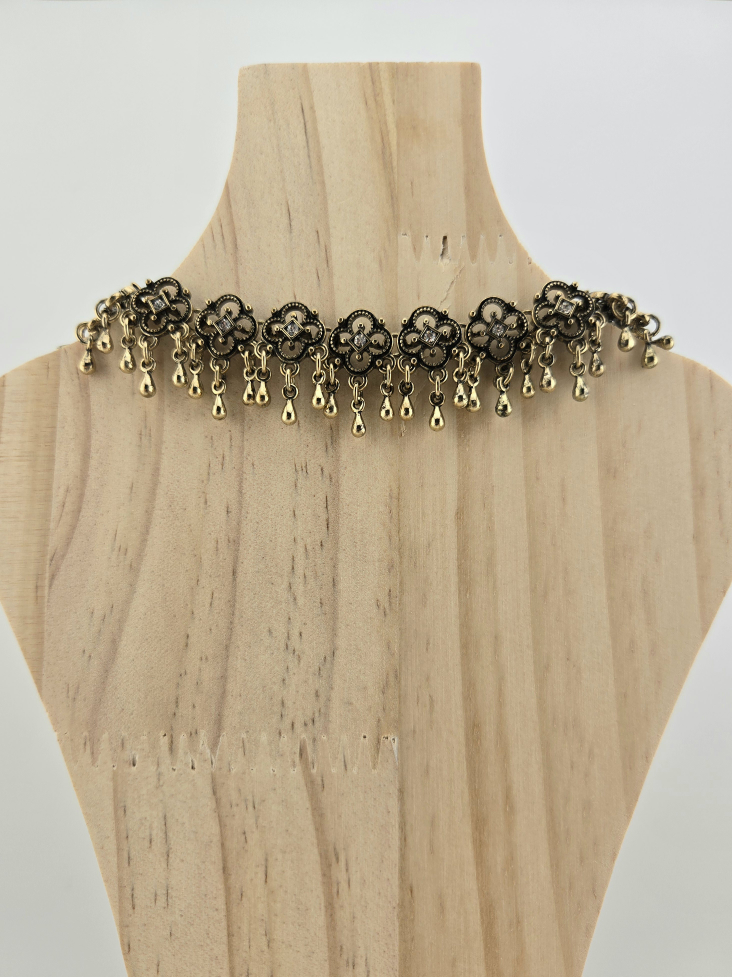 Vintage Style Flower Drop Choker Necklace