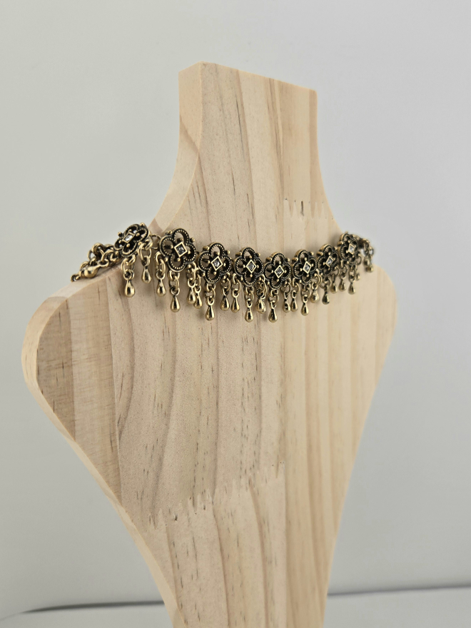 Vintage Style Flower Drop Choker Necklace - photo 3