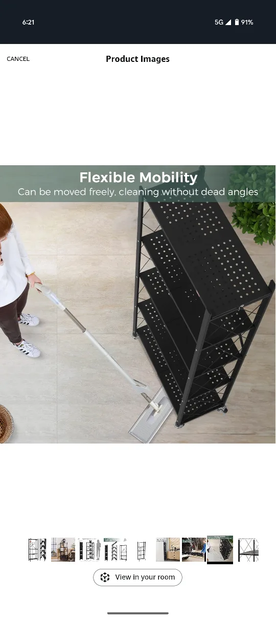 Folding Shelf Unit - Black Metal image indicator(5)