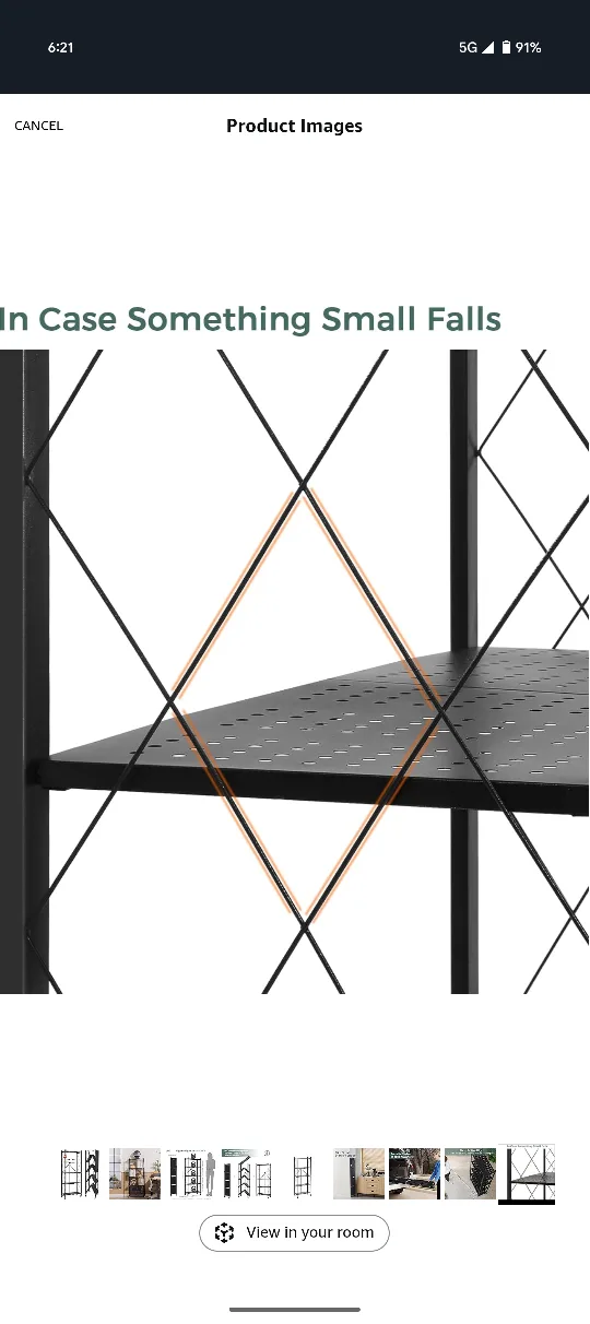 Folding Shelf Unit - Black Metal image indicator(7)