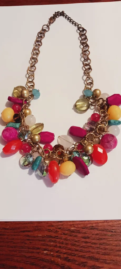 Colorful ,Fun & Vibrant Summertime Statement Necklace thumbnail
