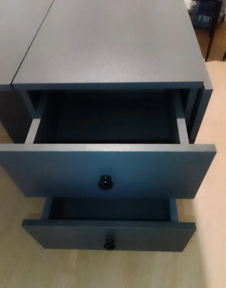 Folding Dining Table with pantry drawers and 4 Chairs - Grey image indicator(5)