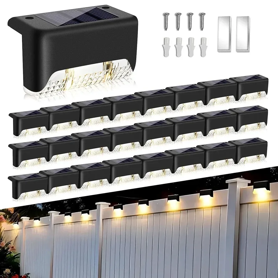 8 lights set Solar Powered Deck Lights - New in Box! thumbnail