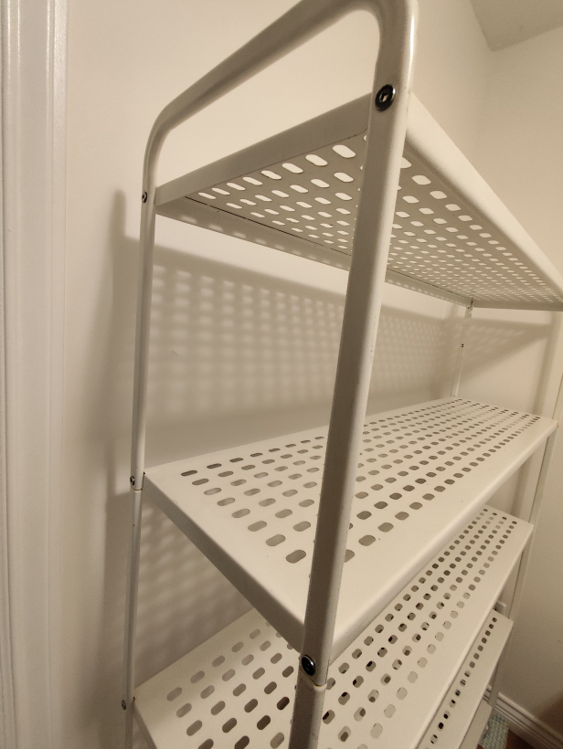 White Metal Shelf Unit