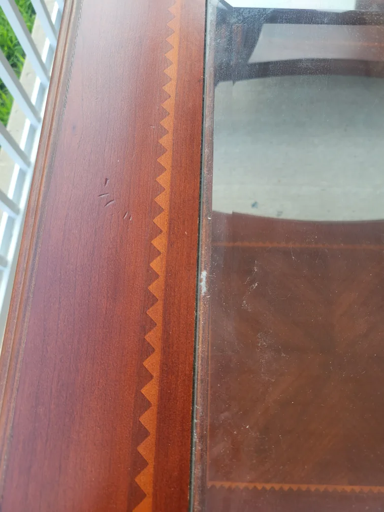 Solid wood coffee table and side table with glass top image indicator(5)