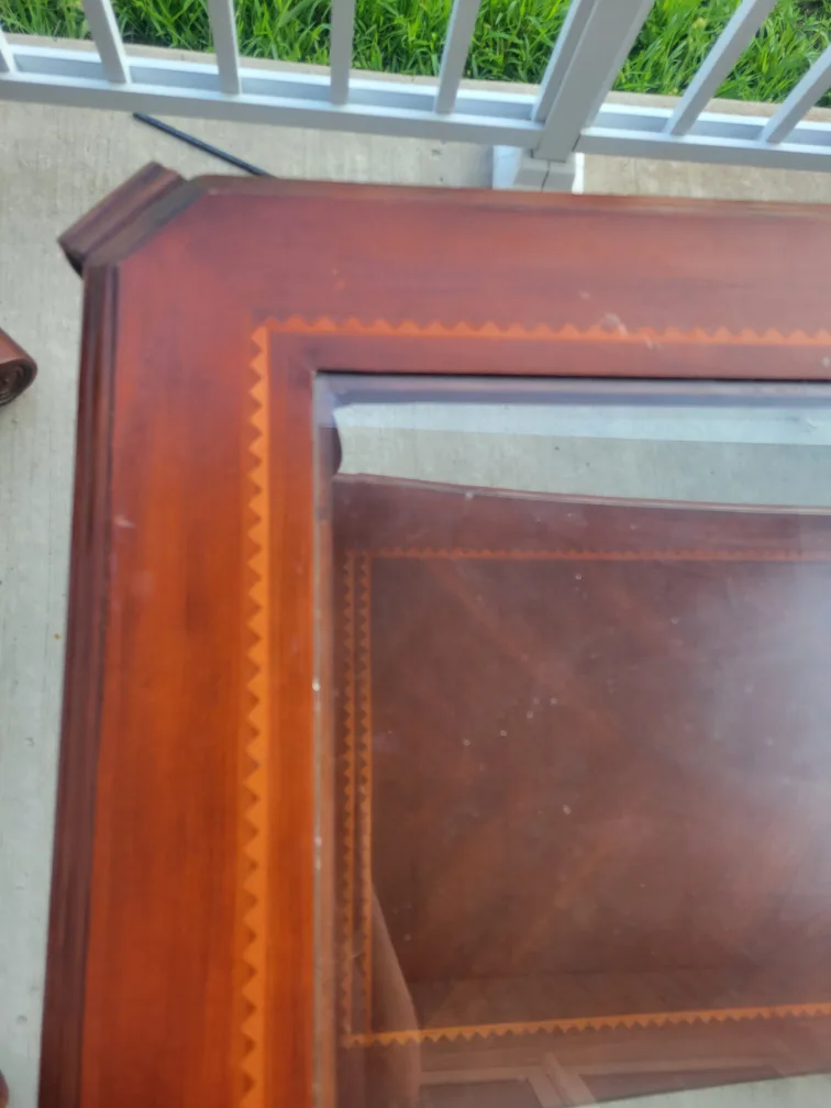 Solid wood coffee table and side table with glass top image indicator(9)