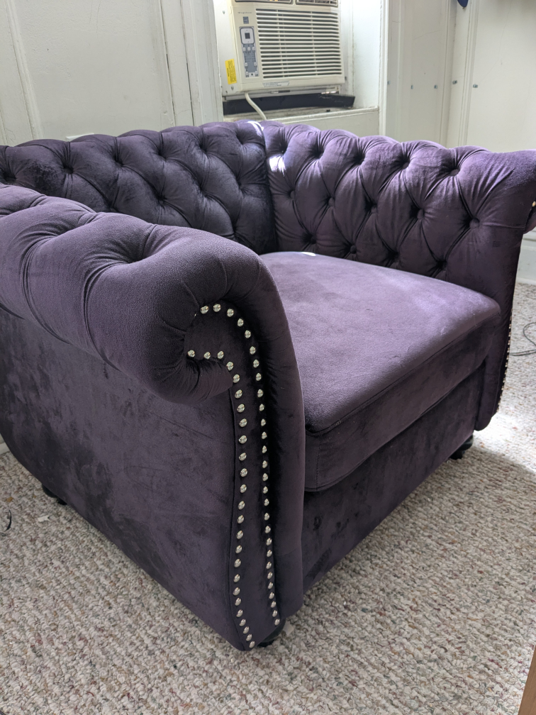 Purple Chesterfield Armchair - photo 5