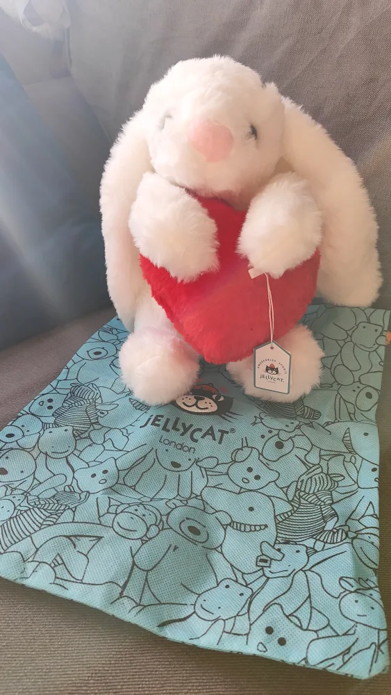 Jellycat Bunny with Heart Plush Toy thumbnail