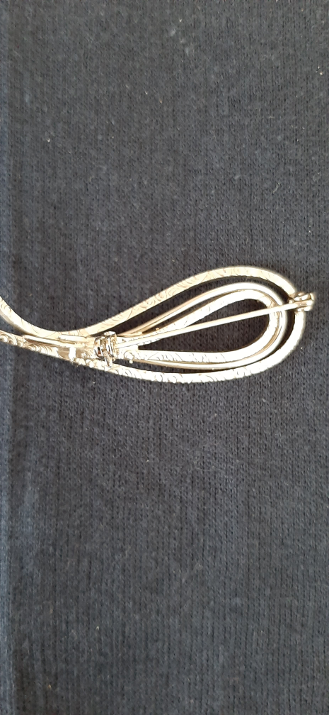 Vintage Silver Tone Brooch with Pearl accent - photo 2