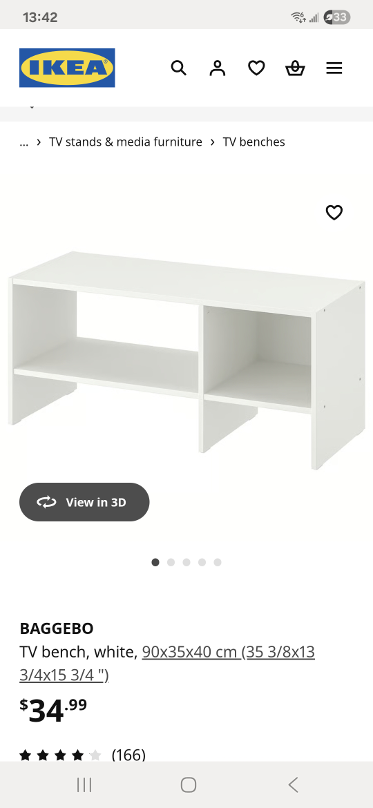 IKEA BAGGEBO TV Bench - White