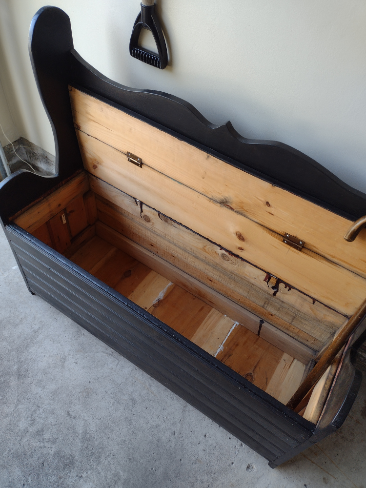 Dark Brown Wooden Storage Bench - photo 4