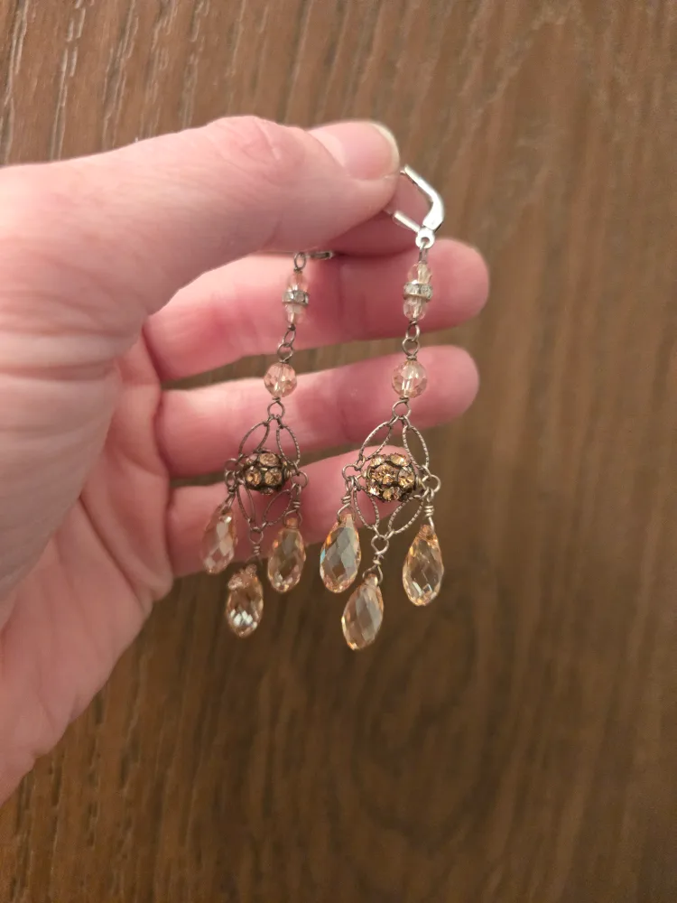 Vintage Style Dangle Earrings Silver 925 image indicator(2)