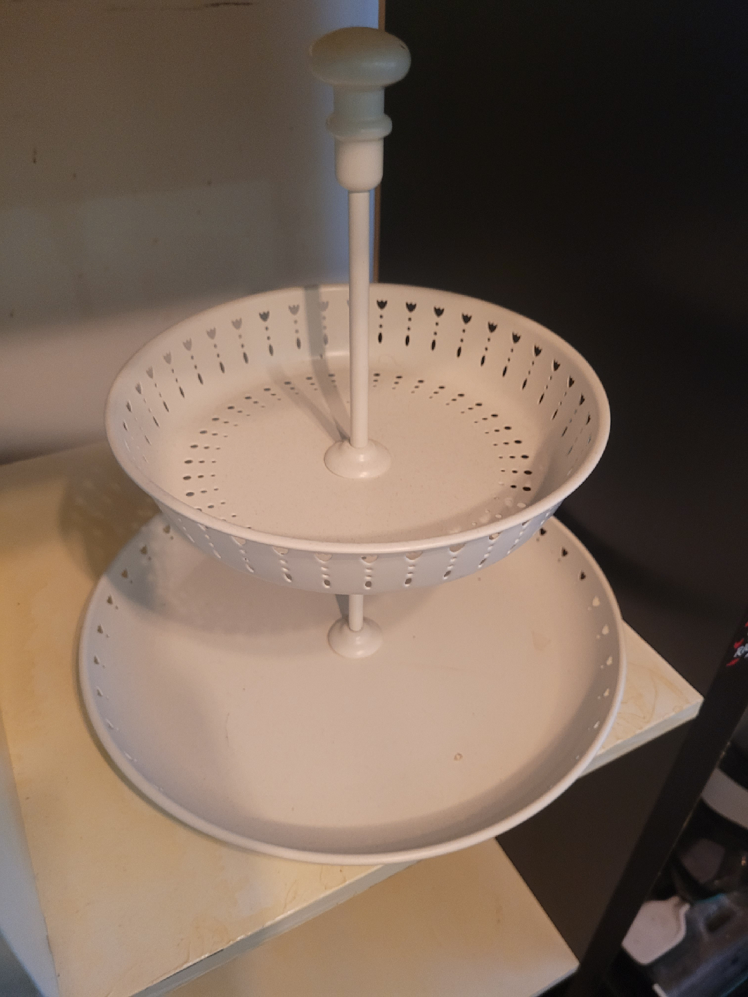 White Two-Tier Serving Stand