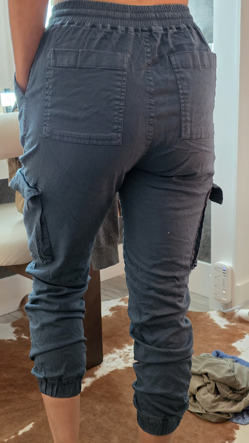 Blue Cargo Joggers - Size Unknown - photo 3