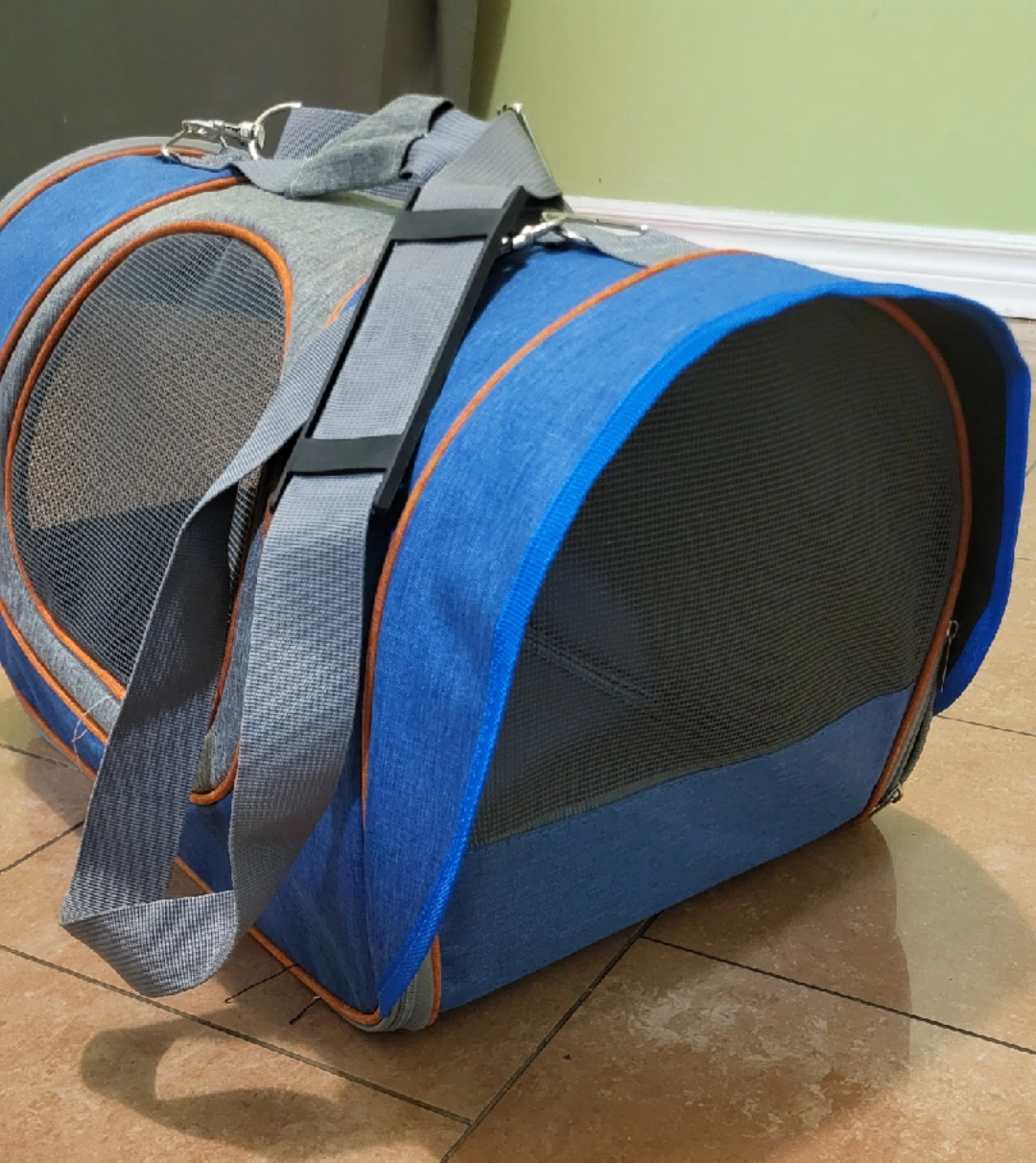 Foldable Pet Carrier - Blue & Grey - photo 4