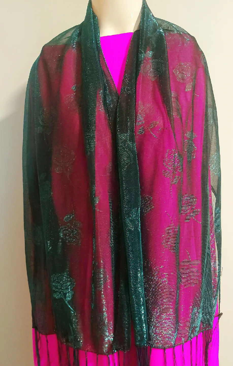 Green Floral Shawl image indicator(2)