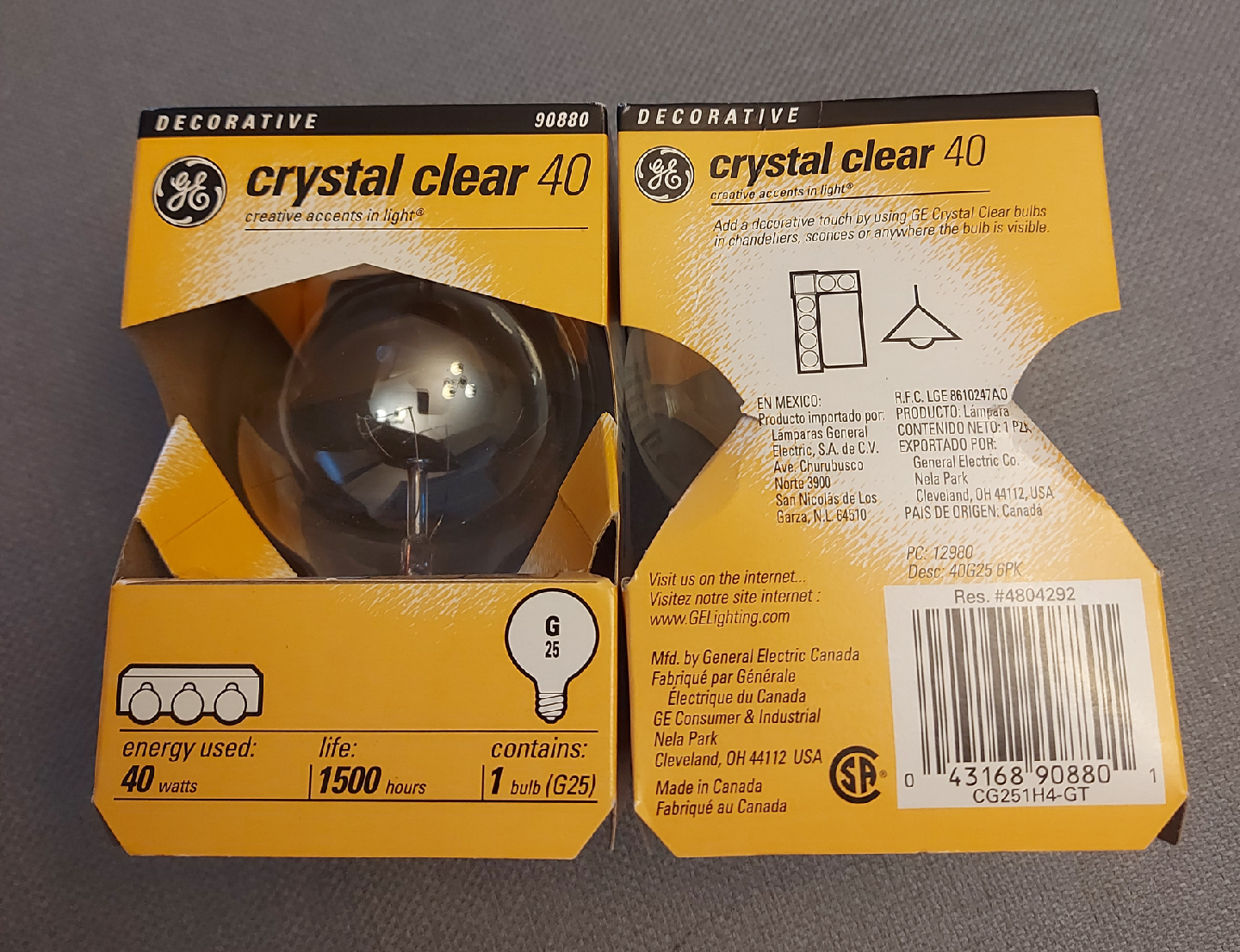 GE Crystal Clear 40 Decorative Light Bulb