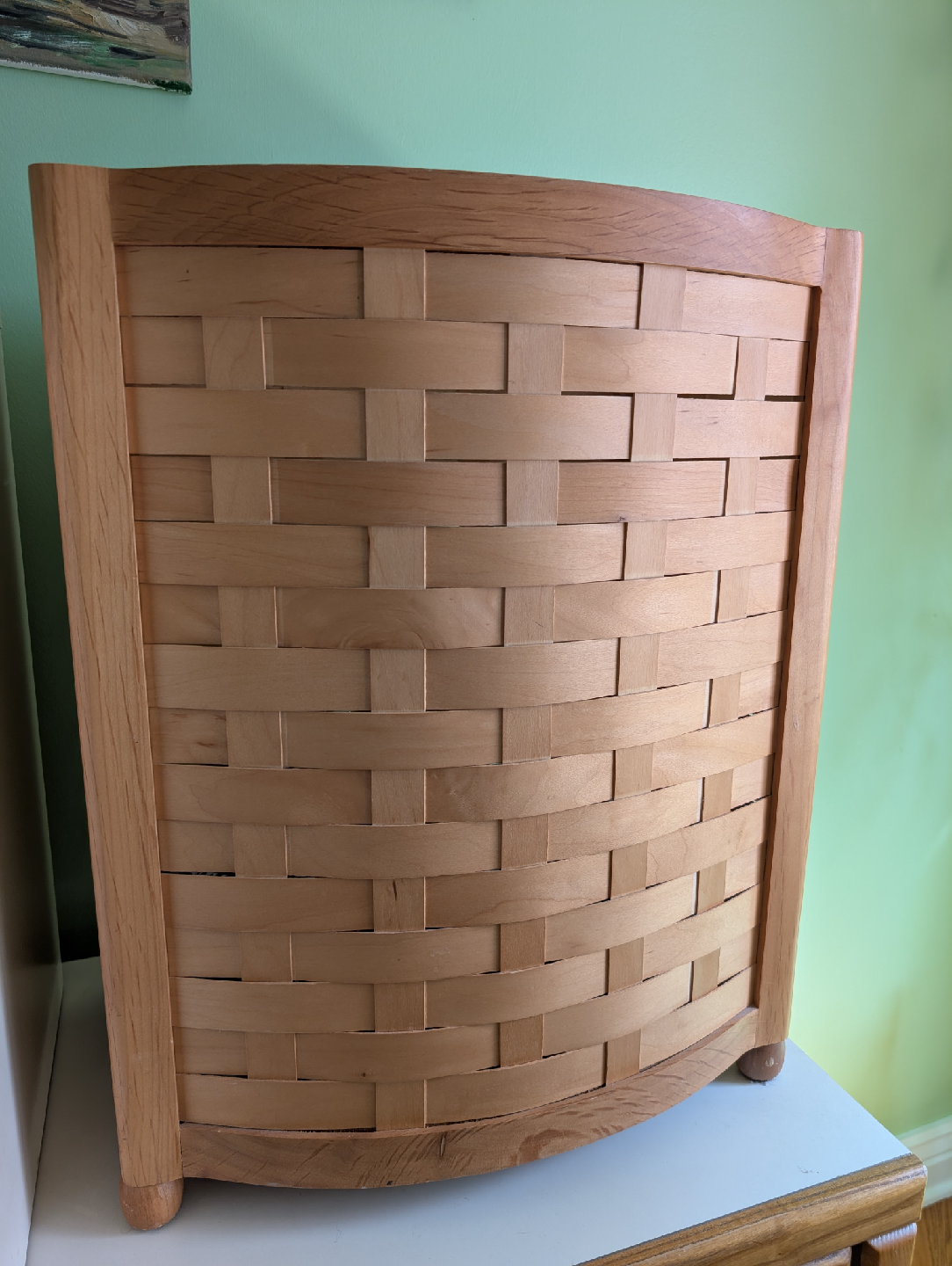 Woven Wood Laundry Basket - photo 2