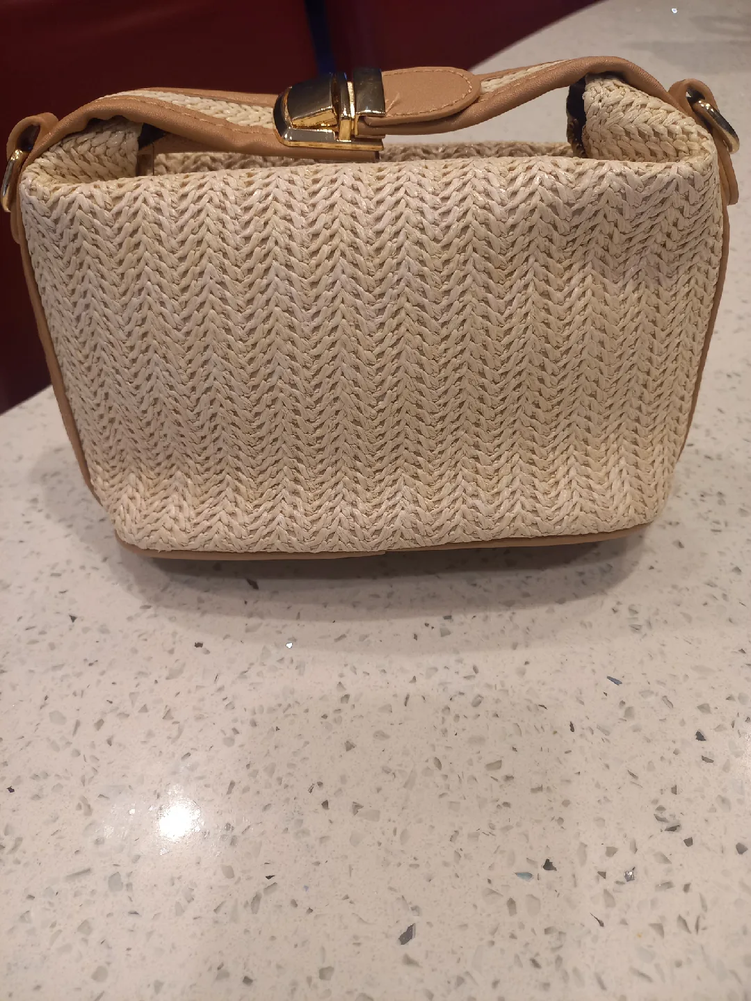 Brand New Women's Straw Crossbody Bag - Beige image indicator(2)