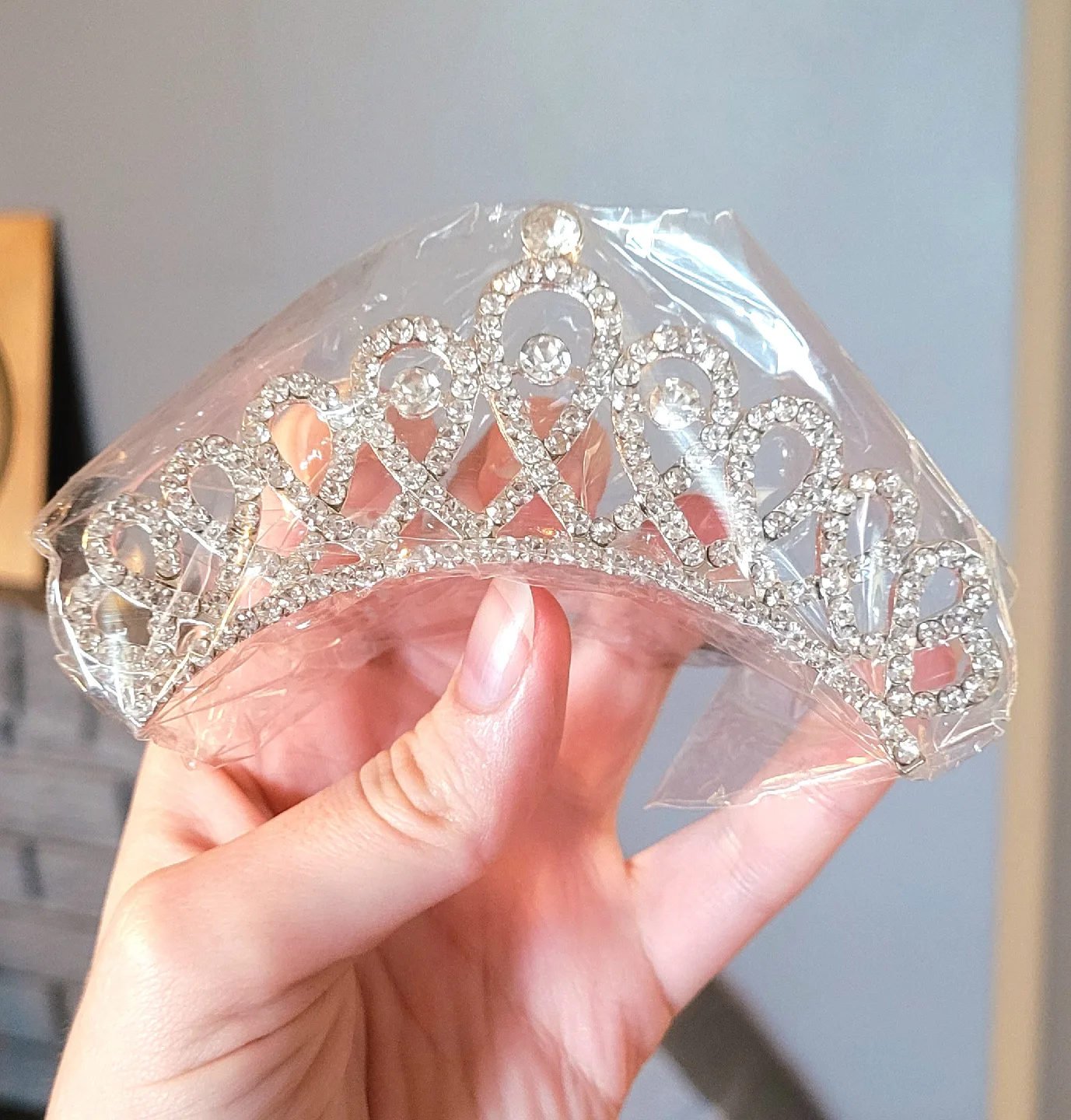 New Silver Rhinestone Tiara Comb thumbnail