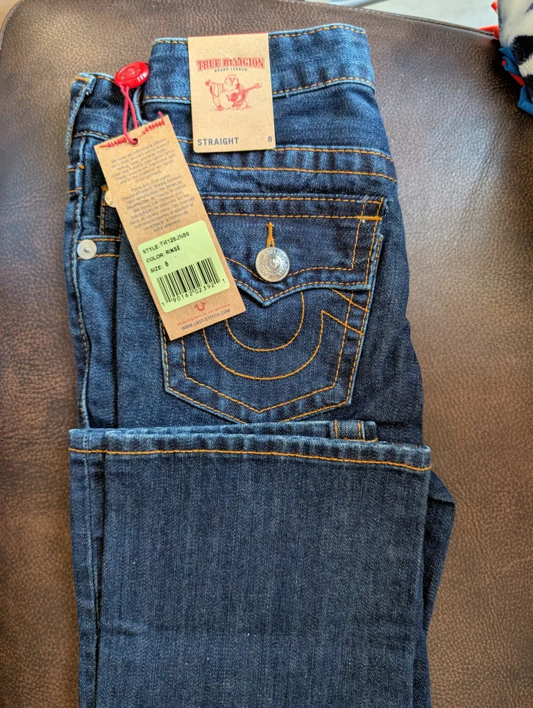 New True Religion Straight Jeans, Size 8 image indicator(3)