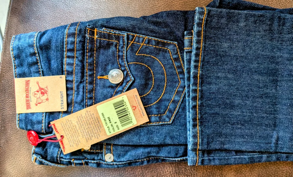 New True Religion Straight Jeans, Size 8 image indicator(4)