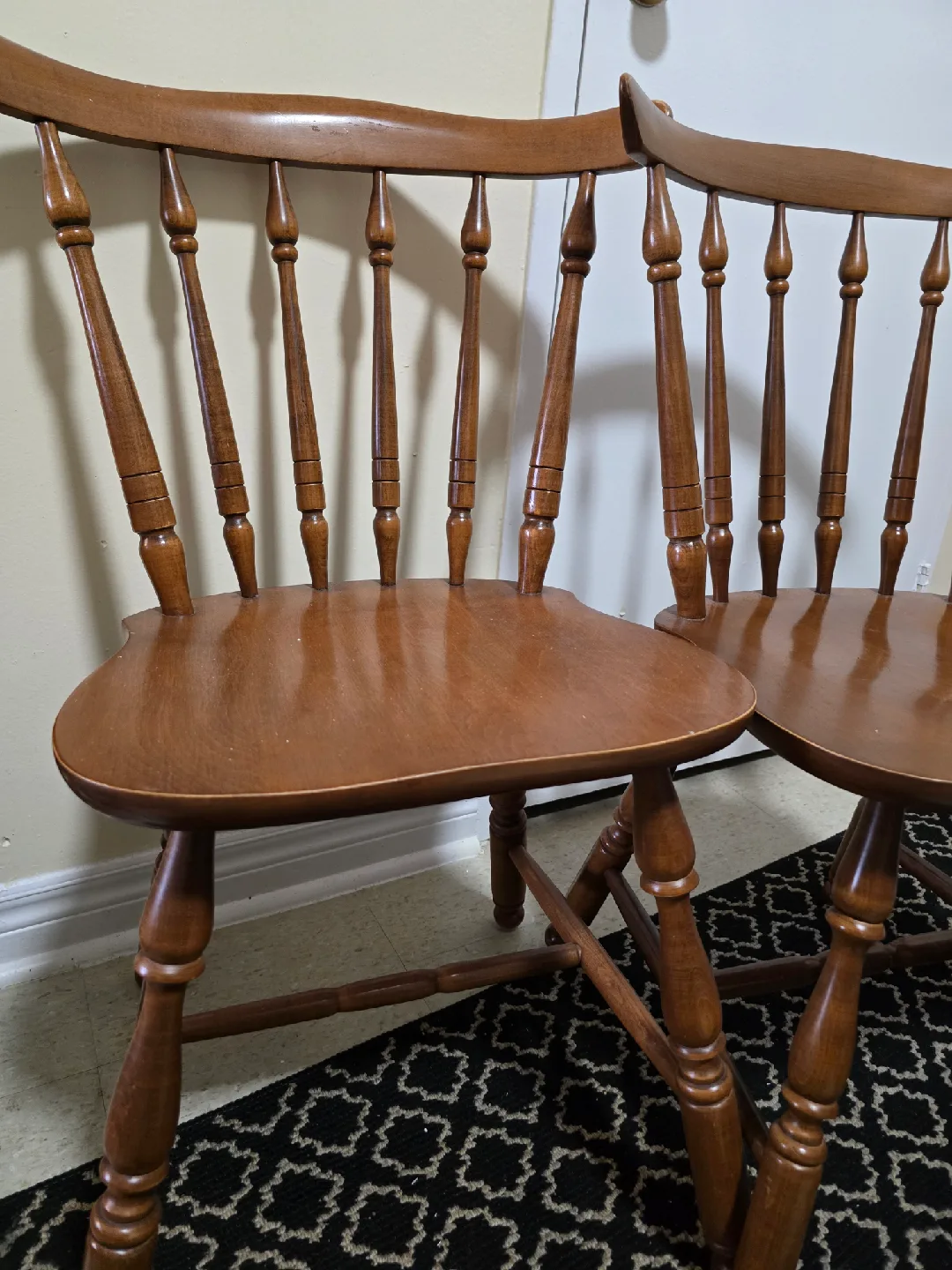 Wooden Spindle-Back Chairs (pair or set of 4 avail)