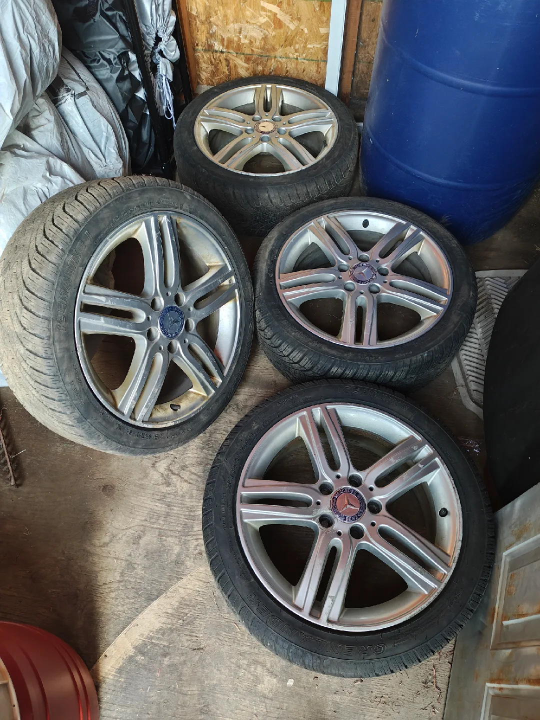 Mercedes 5x112 Wheels with 215/45R17 Winter Tires - Set of 4 thumbnail