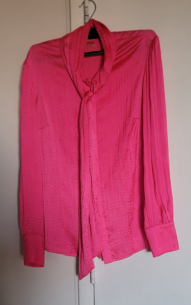 Pink Tie-Neck Blouse - photo 2