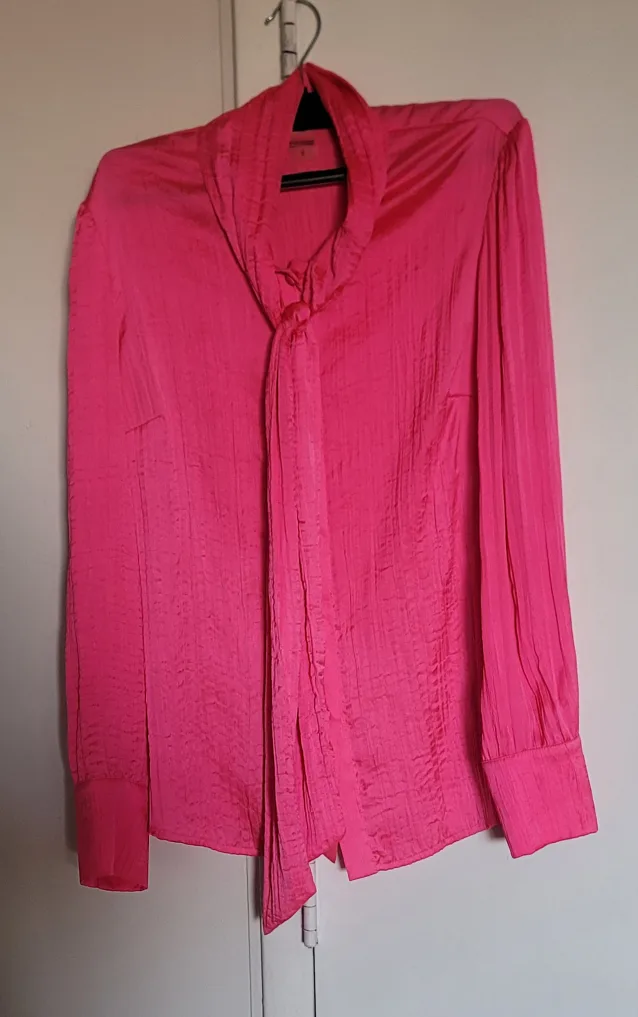 Pink Tie-Neck Blouse image indicator(2)