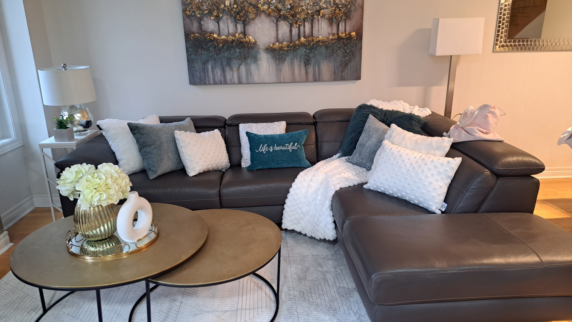 Sectional Left L Shape Leather Sofa with Chaise Lounge