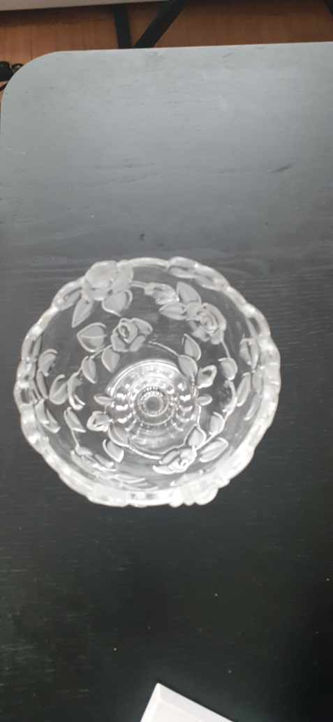 🥕Clear Glass Floral Bowl - photo 3