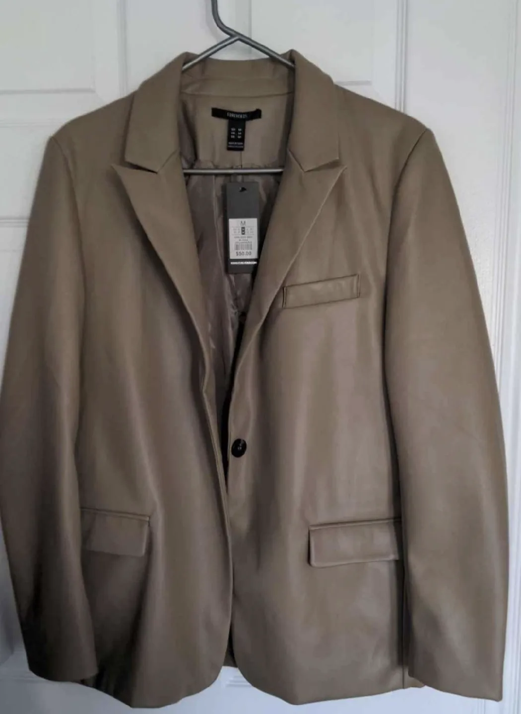 Brand New Faux Leather Blazer - Size M image indicator(2)