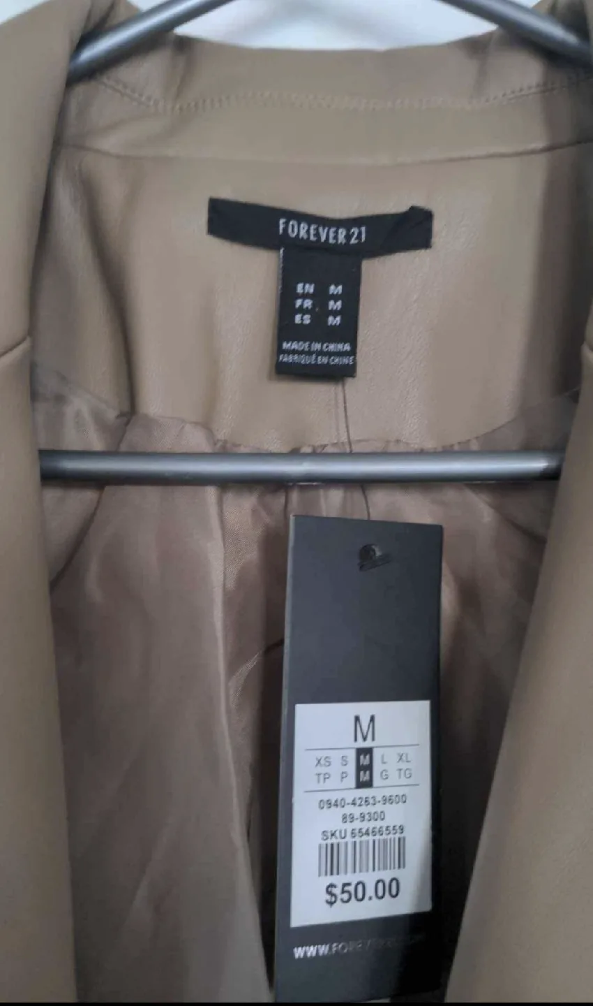 Brand New Faux Leather Blazer - Size M image indicator(4)