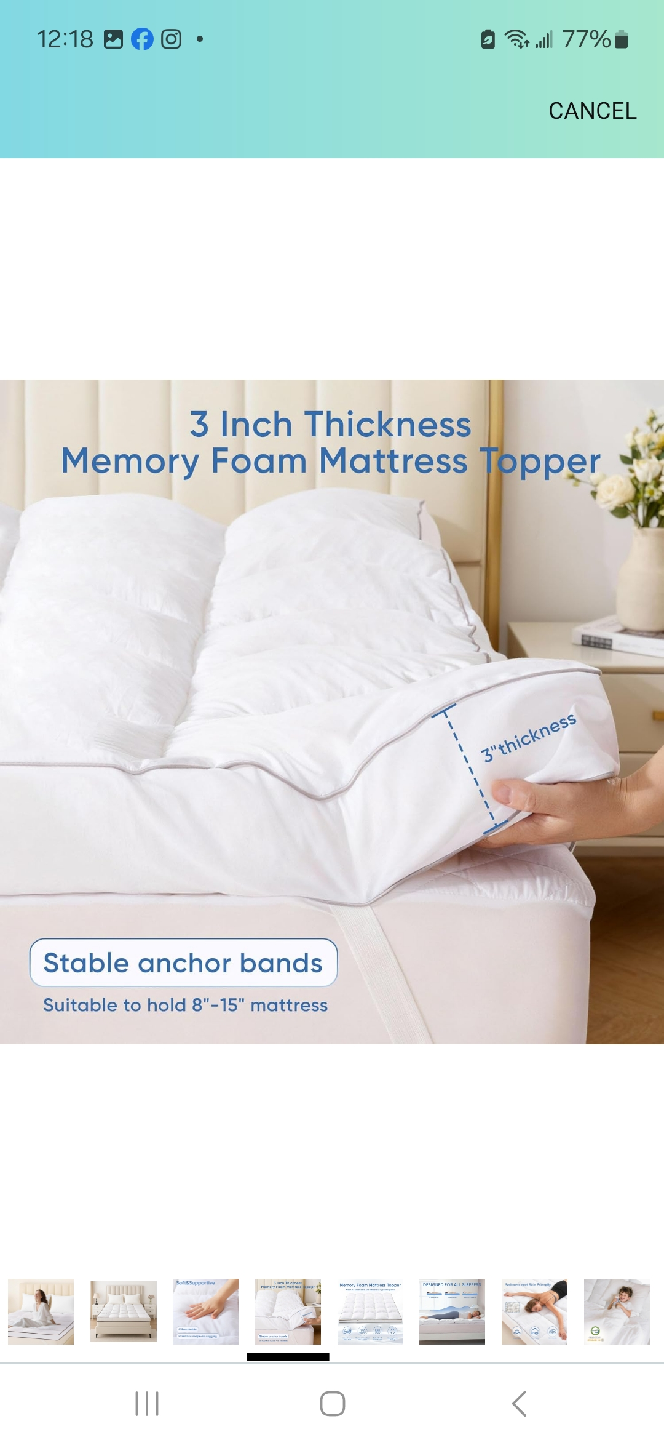 Memory Foam Mattress Topper - Machine Washable - photo 3