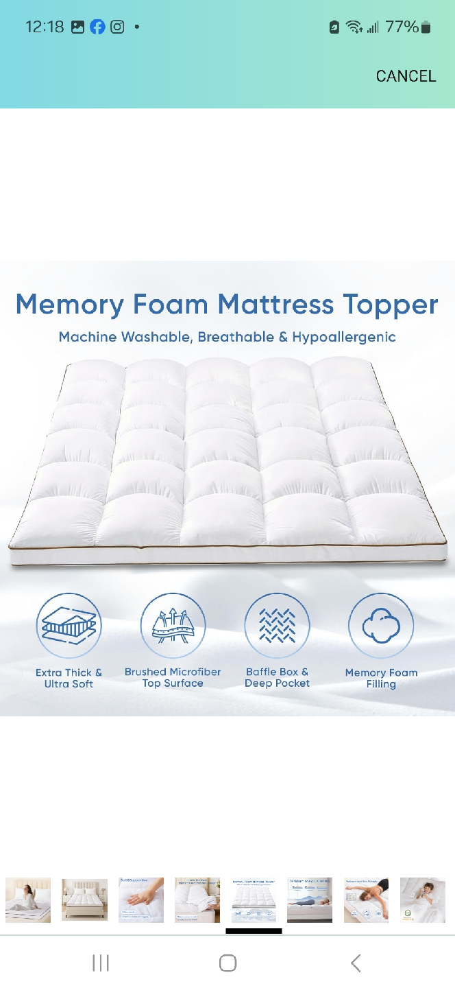 Memory Foam Mattress Topper - Machine Washable - photo 4