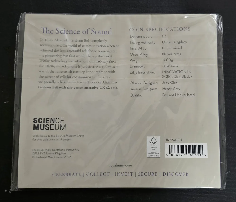 Alexander Graham Bell 2022 UK £2 Coin image indicator(2)