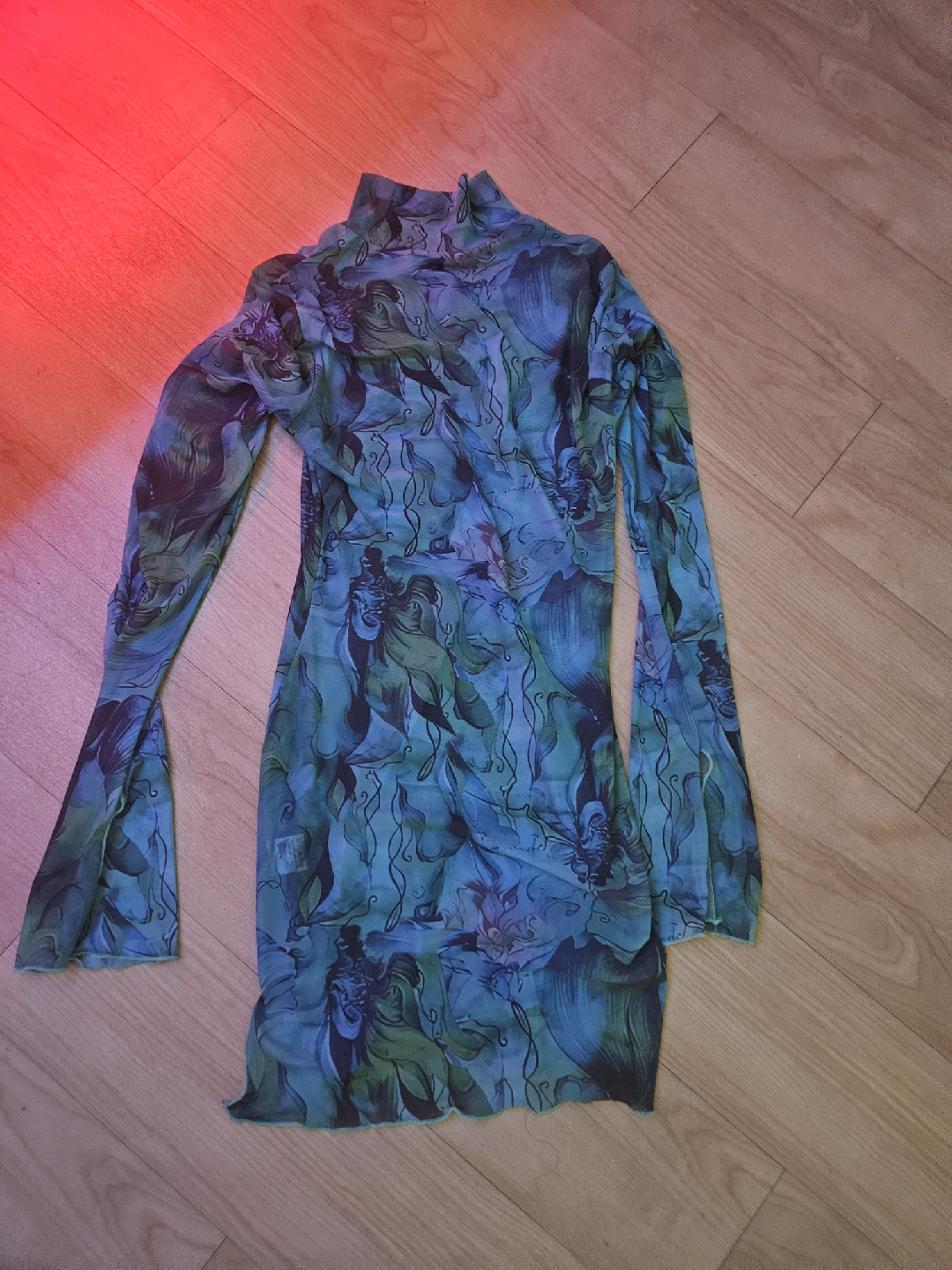Floral Long Sleeve Mini Dress