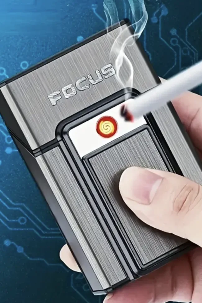 FOCUS  Cigarette Case And  Rechargable USB Lighter thumbnail