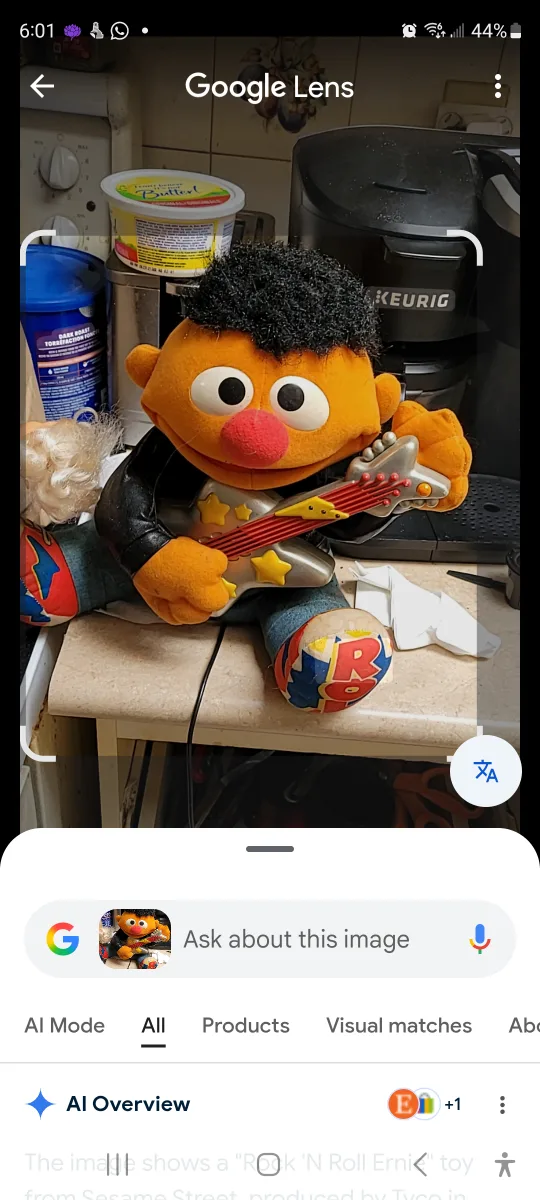 Rock 'N Roll Ernie Sesame Street Toy thumbnail